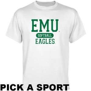 Eastern Michigan Eagles White Custom Sport T shirt  :  