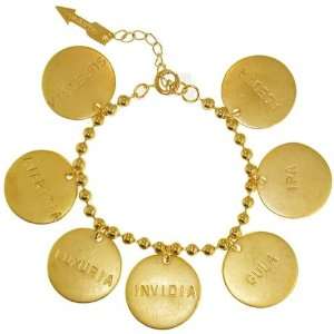  the 7 Deadly Sins Charm Bracelet   In Latin In Gold with 