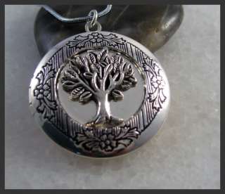 Tree Of Life Silver Picture Locket Pendant Necklace  