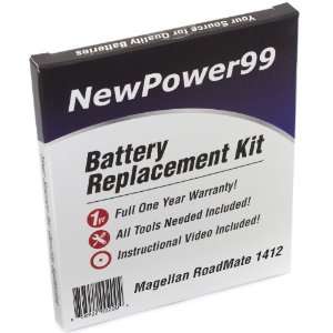  Battery Replacement Kit for Magellan RoadMate 1412 with 