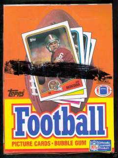 1988 Topps Football Wax Pack Box Joe Montana Jerry Rice  