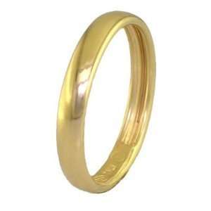 3MM Made in Italy Gold Plated Wedding Band in Sterling Silver in Size 