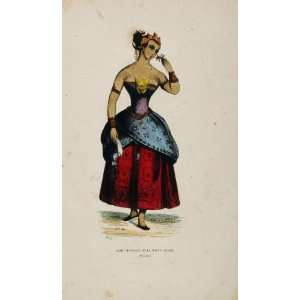   Lady Woman Java Indonesia   Hand Colored Print