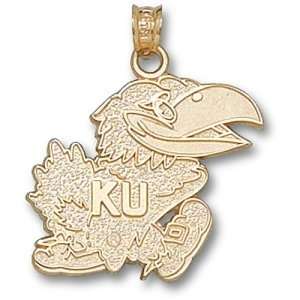  University of Kansas Jayhawk 3/4 Pendant (Gold Plated 