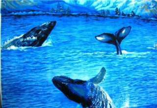 New Whales Fabric Fish Sea Ocean  