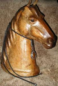 Life Size Leather Horse Head Bust Sculpture AMAZING  