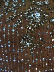 JOVANI Brown Strapless Taffeta Jeweled Formal Gown Dress 8 NEW  
