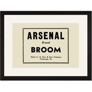  Black Framed/Matted Print 17x23, Arsenal Brand Broom