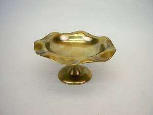   DIRIGOLD FOOTED CANDY DISH COMPOTE 3 CLOVER SWEDEN BRASS COPPER  