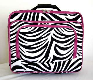 16 Computer/Laptop Briefcase Rolling Bag Pink Zebra  
