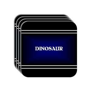 Personal Name Gift   DINOSAUR Set of 4 Mini Mousepad Coasters (black 