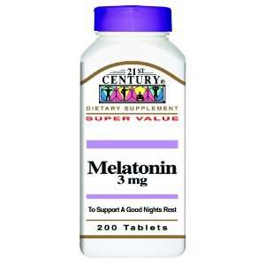  21st Century Melatonin 3 Mg Tablets, 200 Count Health 