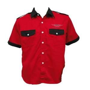  Aston Martin Crew Shirt Red and Black: Sports & Outdoors