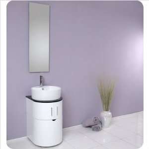  Libero White Modern Bathroom Vanity with Pull Out Hamper 