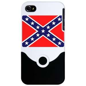  iPhone 4 or 4S Slider Case White Rebel Confederate Flag HD 