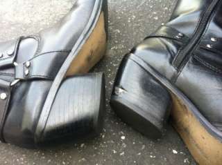HARLEY DAVIDSON Black KIMBERLY #84964 Square Toe Leather Boots Size 8 