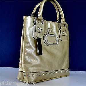 Guess Gold Knight Rider Handbag Tote Bag Purse 758193244151  