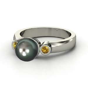  Kayla Ring, Tahitian Cultured Pearl Sterling Silver Ring 