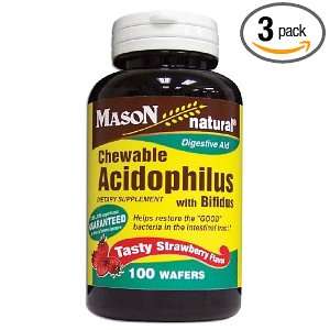  Mason Vitamins Acidophilus with Bifidus Strawberry Wafers 
