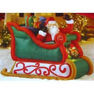   Time Santa Sleigh 6 1/2 Ft. Christmas Inflatable: Home & Kitchen