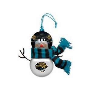  Jacksonville Jaguars Blown Glass Snowman Ornament (Set of 
