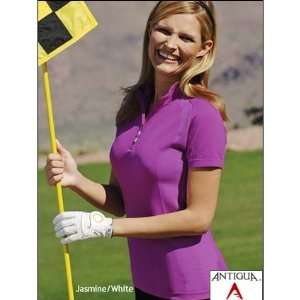  Antigua Tiara Womens Golf Shirt (Color=Jasmine/White   277 