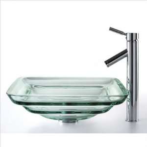  Clear Oceania Glass Sink and Sheven Faucet C GVS 930 19mm 
