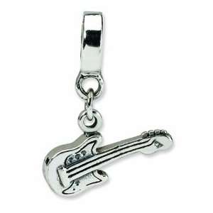  Sterling Silver Reflections Electric Guitar Bead Jewelry