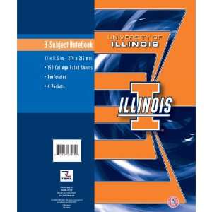   Illini 3 Subject Poly Cover Notebook (8250032)