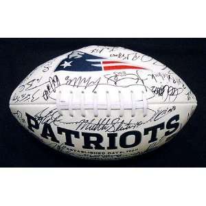  2010 2011 New England Patriots Team Signed Patriots Logo Football 