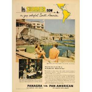  1949 Ad Panagra Pan Am Vina del Mar Santiago Chile 