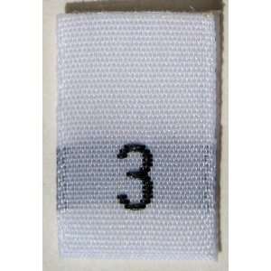  100 pcs WOVEN WHITE CLOTHING LABELS   SIZE 3 Arts, Crafts 