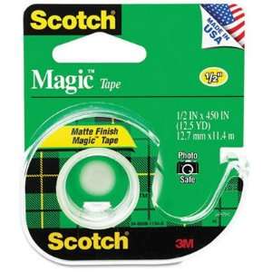 Scotch Magic Office Tape with Refillable Dispenser, 1/2 x 450 (Clear 
