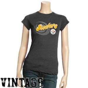  Pittsburgh Steelers Ladies Charcoal Heather Triblend T 