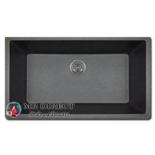  Black Granite/Quartz Composite Undermount Kitchen Sink 