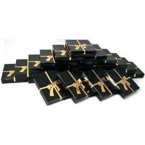  25 Black Gold Bow Cotton Boxes Necklace Gift Displays 6 1 