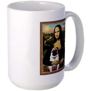 Mona Lisa new Pug Pair Dogs Large Mug by CafePress:  