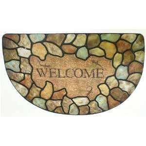  Rock Welcome Recycled Rubber Floormat Patio, Lawn 