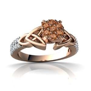  14k Rose Gold Cognac Diamond Engagement Ring Size 5 