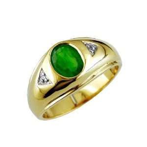   & Emerald Ring in 14K Yellow Gold (1.02 ctw) DivaDiamonds Jewelry