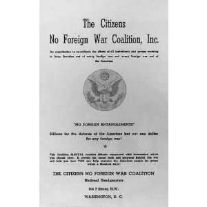   Title page,The Citizens No Foreign War Coalition,1941