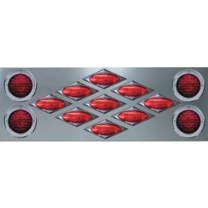 Trux Accessories Center Panel Back Plate   4 x 4in. LED Lights and 9 