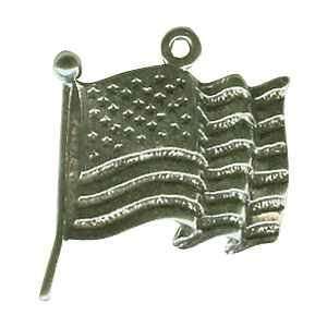    Sterling Silver United States Flag Charm   Wavy Flag: Jewelry