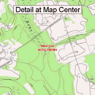 USGS Topographic Quadrangle Map   Dillon East, South Carolina (Folded 