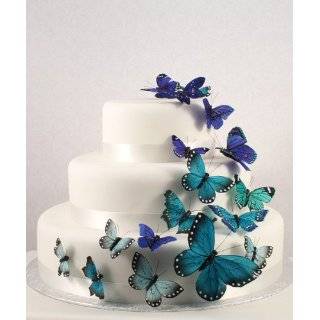 3D Butterfly Rainbow Cascade Wedding Cake Topper Set Butterflies 