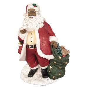  African American Christmas Santa with List Figurine
