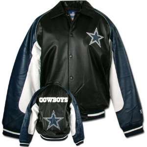  Dallas Cowboys Racing Real Leather Jacket: Sports 