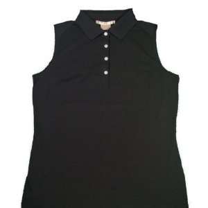  Nike Womens Golf tour Dri Fit Sleeveless Polo Shirt Black 