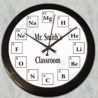 Personalizd Chemistry Teacher Wall Clock Periodic Table  