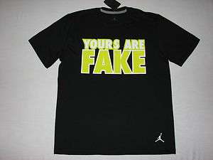 Nike Mens Jordan Yours Are Fake T Shirt Black NWT  